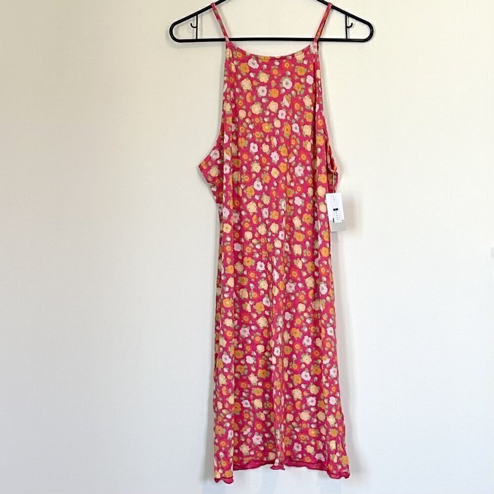 NWT BP by Nordstrom Pink Sally Retro Floral Mini Dress - Size: XL - Picture 2 of 9